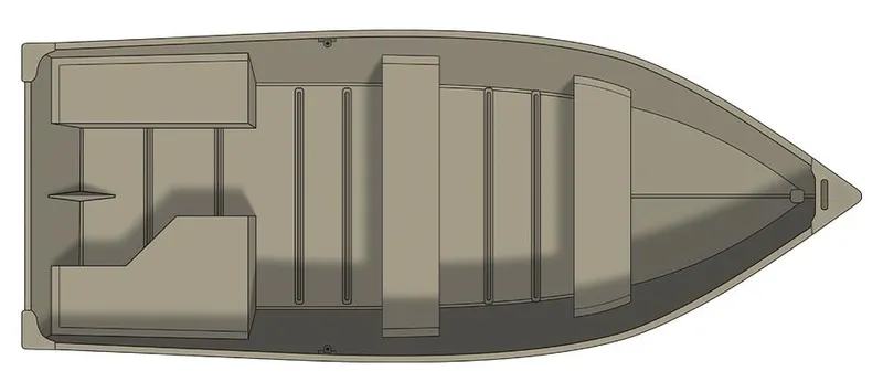 Slide: The Image of Top view of 2023 Crestliner 1469 Outreach boat, showcasing interior layout and seating. - 5