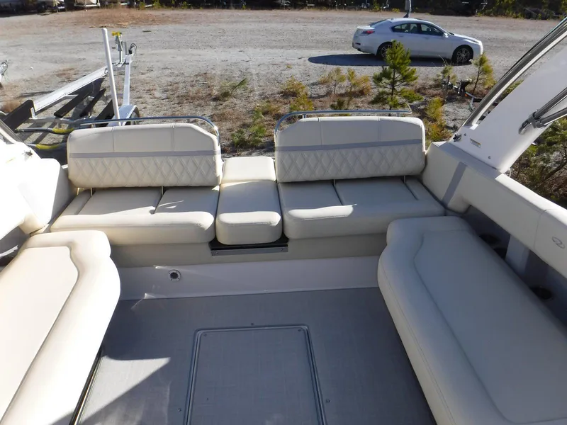 Slide: The Image of 2023 Regal 2800 Bowrider interior with spacious seating and elegant design. - 14