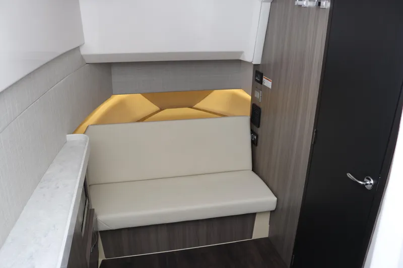 Slide: The Image of 2023 Regal 38 SAV interior with modern seating and ambient lighting. - 47