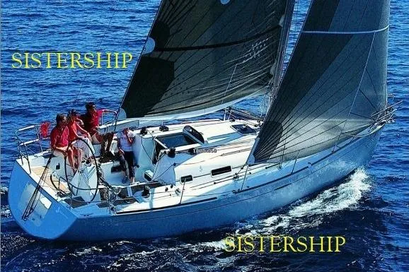 The Image of Sailing yacht Beneteau First 36.7, 2002 model, cruising on open water with crew. - 0