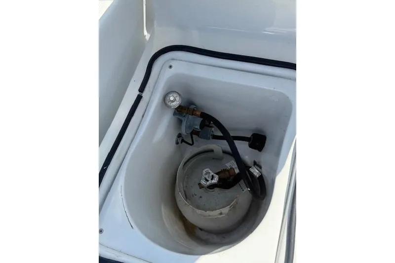 Slide: The Image of Propane tank compartment on a 2002 Beneteau First 36.7 sailboat. - 17