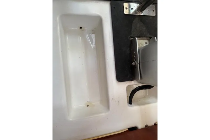 Slide: The Image of Interior detail of a 2002 Beneteau First 36.7 sailboat, showing cockpit area components. - 34