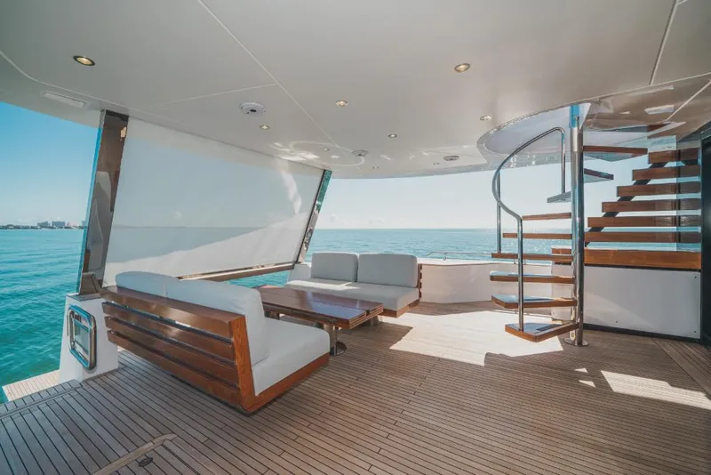 Slide: The Image of Luxury deck of 2023 Azimut Magellano 25 Metri yacht with ocean view. - 13