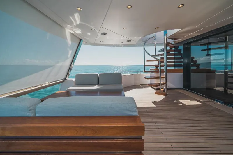 Slide: The Image of Luxury deck of 2023 Azimut Magellano 25 Metri yacht with ocean view. - 14
