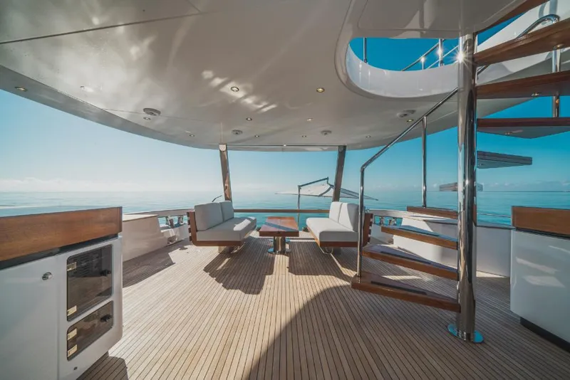 Slide: The Image of Luxurious deck of 2023 Azimut Magellano 25 Metri yacht with ocean view. - 16