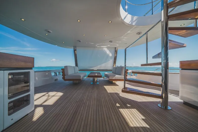 Slide: The Image of Luxury deck of 2023 Azimut Magellano 25 Metri yacht with ocean view. - 17