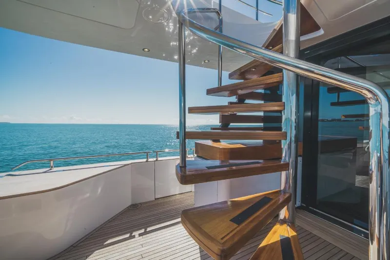 Slide: The Image of Luxury yacht Azimut Magellano 25 Metri 2023, spiral staircase, ocean view. - 20