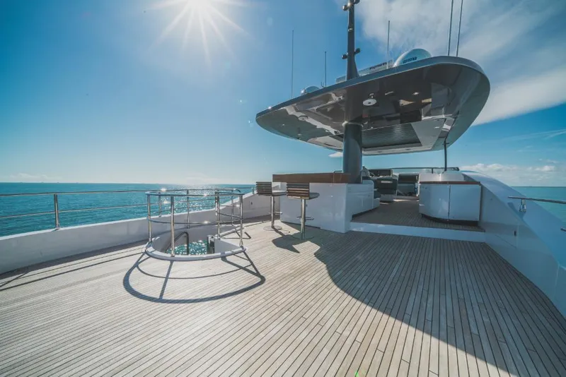 Slide: The Image of Azimut Magellano 25 Metri 2023 yacht deck with ocean view and sunny sky. - 32