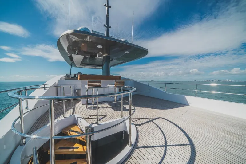 Slide: The Image of Azimut Magellano 25 Metri 2023 yacht deck with ocean view and modern design. - 33