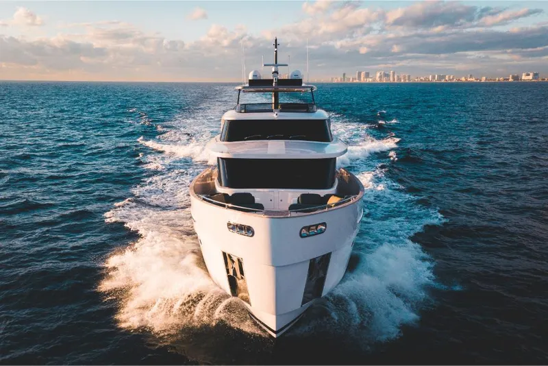 Slide: The Image of 2023 Azimut Magellano 25 Metri yacht cruising on open sea. - 4