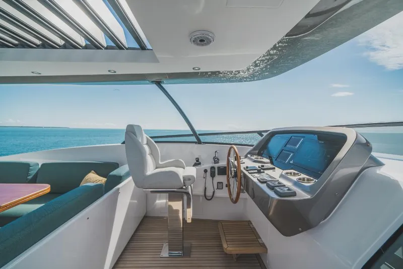 Slide: The Image of 2023 Azimut Magellano 25 Metri yacht helm station with ocean view - 42