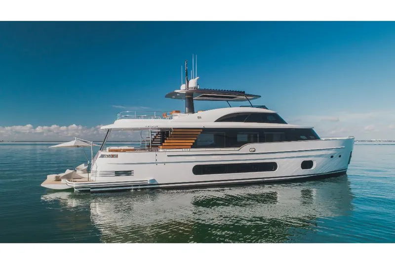 Slide: The Image of 2023 Azimut Magellano 25 Metri luxury yacht on calm waters. - 7