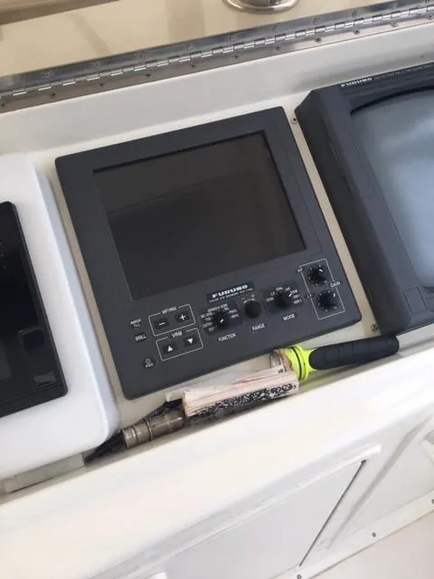 Slide: The Image of Control panel of a 2001 Ocean Yachts 56 Super Sport boat. - 10