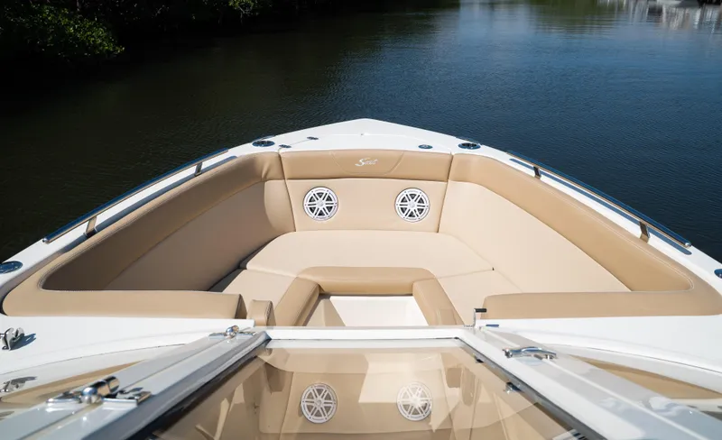 Slide: The Image of Interior view of the 2026 Scout 240 Dorado boat. - 14