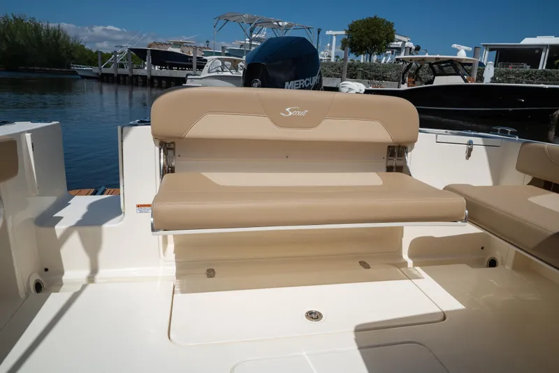 Slide: The Image of Interior of 2026 Scout 240 Dorado with beige seating. - 32