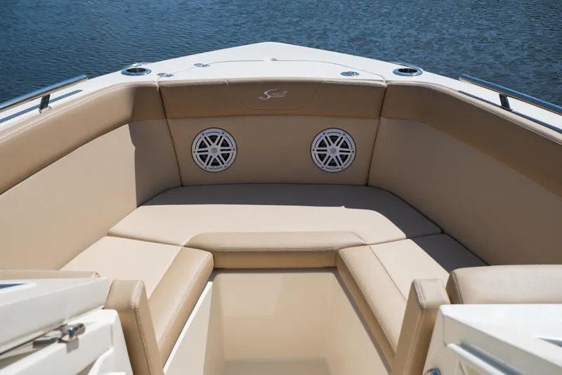 Slide: The Image of Interior of 2026 Scout 240 Dorado with beige seating. - 8
