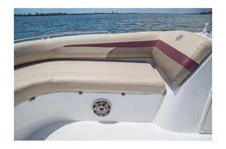 Slide: The Image of 2017 Hurricane SS 201 boat interior with beige seating and water view. - 15