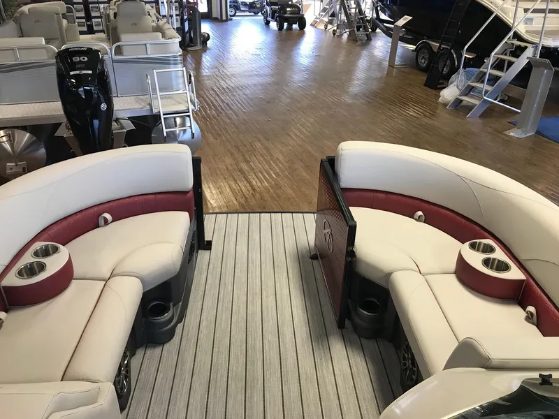 Slide: The Image of Interior of a 2021 Avalon 2285 LSZ Cruise Rear Bench boat. - 7