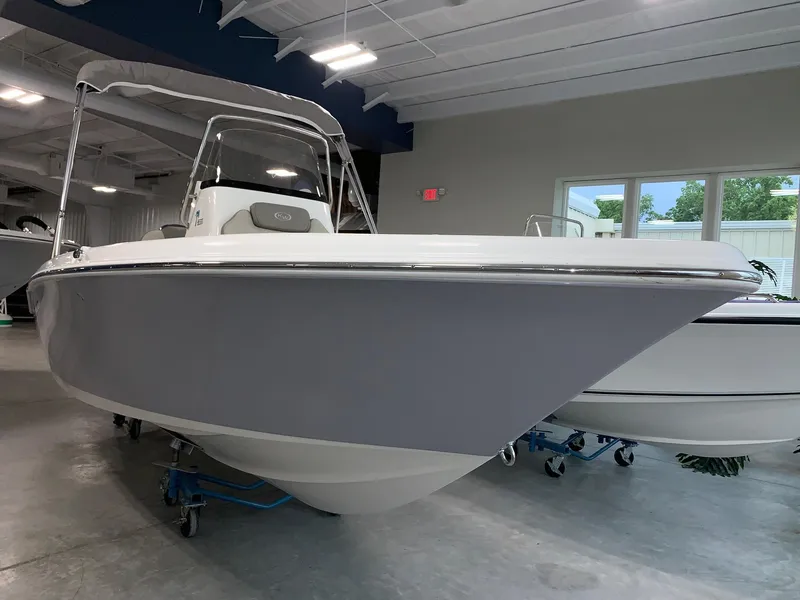 Slide: The Image of 2024 Key West 189 FS boat displayed indoors. - 1