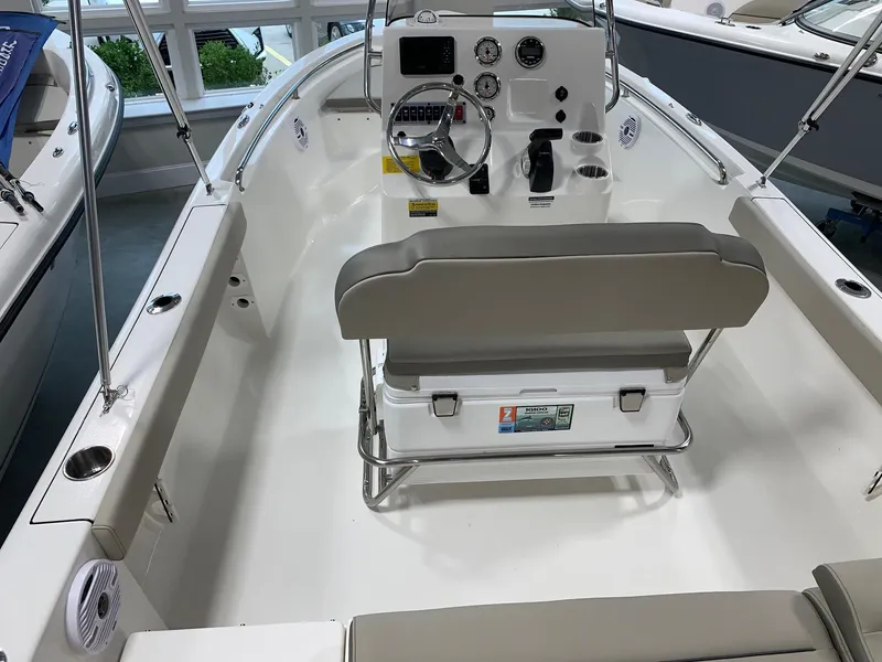 Slide: The Image of 2024 Key West 189 FS boat interior with console and seating. - 4