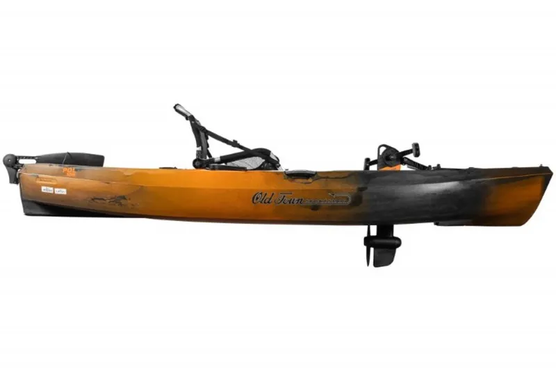 Slide: The Image of 2023 Old Town Sportsman PDL 106 kayak, orange and black, side view. - 6