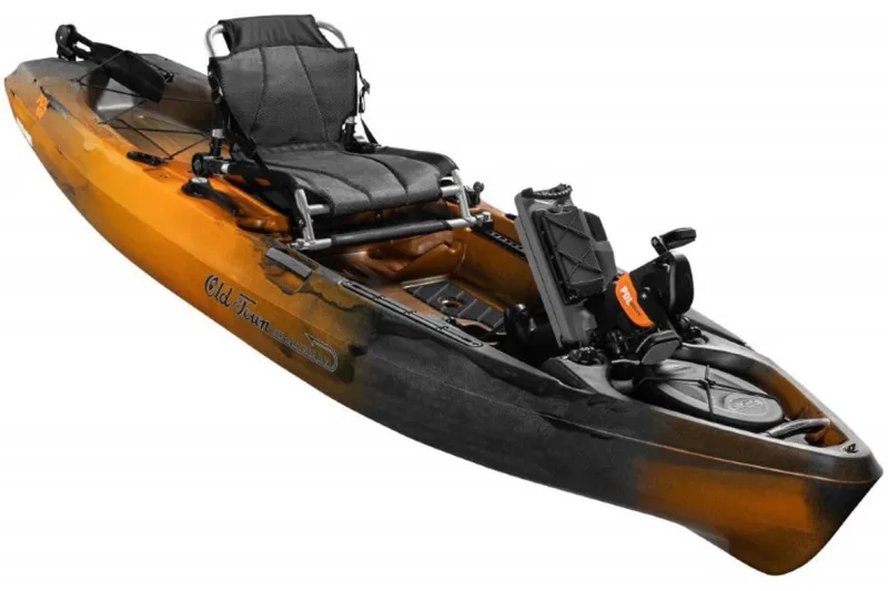 The Image of 2023 Old Town Sportsman PDL 106 kayak, orange and black, featuring pedal drive system. - 0