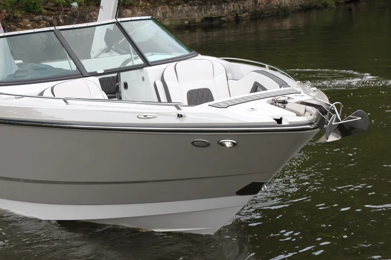 Slide: The Image of 2021 Monterey 298SS Super Sport boat interior with sleek seating and modern design. - 10