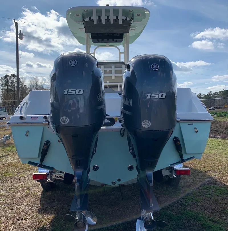 Slide: The Image of 2024 Key West 244 CC boat with twin Yamaha 150 engines. - 3