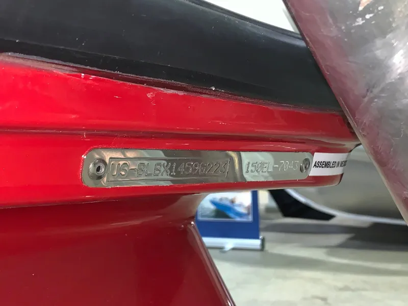 Slide: The Image of 2024 Bayliner Element M15 boat hull identification number (HIN) plate. - 10