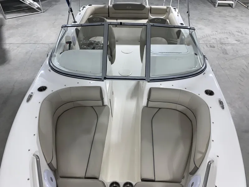 Slide: The Image of 2024 Key West 203 DFS boat with spacious seating and sleek design. - 2
