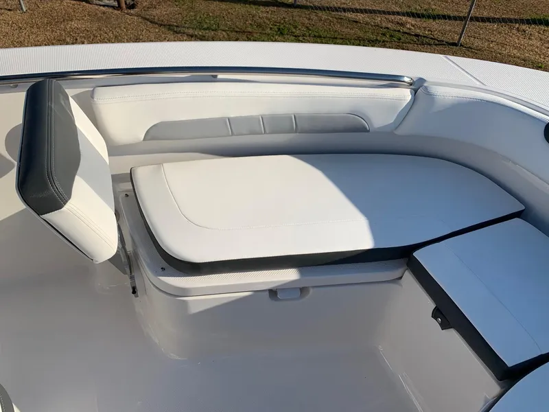 Slide: The Image of 2024 Robalo R202 Explorer boat interior seating area - 15