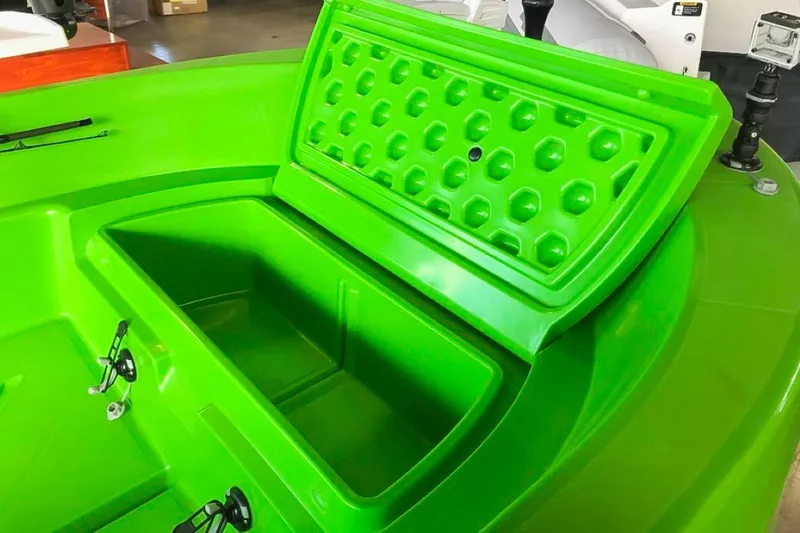 Slide: The Image of Green storage compartment on a 2021 Polycraft 300 Tuffy boat. - 7