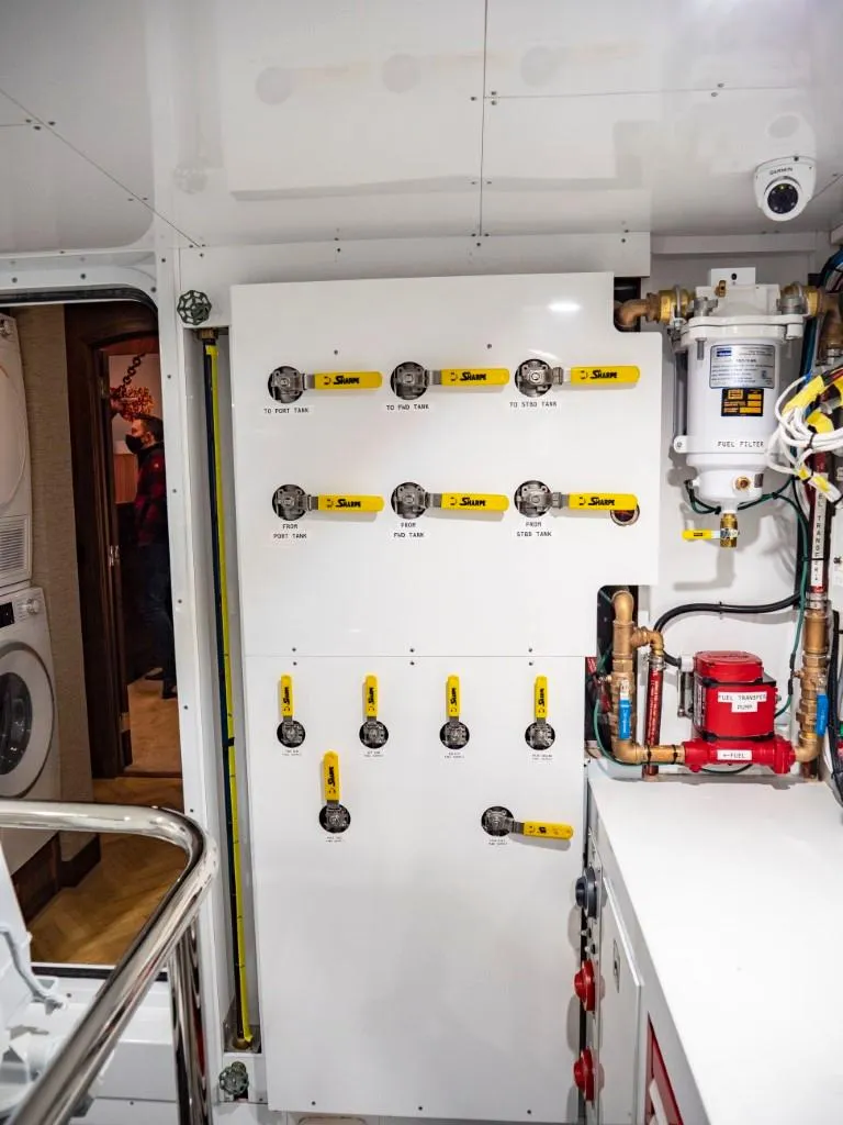 Slide: The Image of Engine room of 2025 Northern Marine 57 Expedition yacht with control panel and equipment. - 24