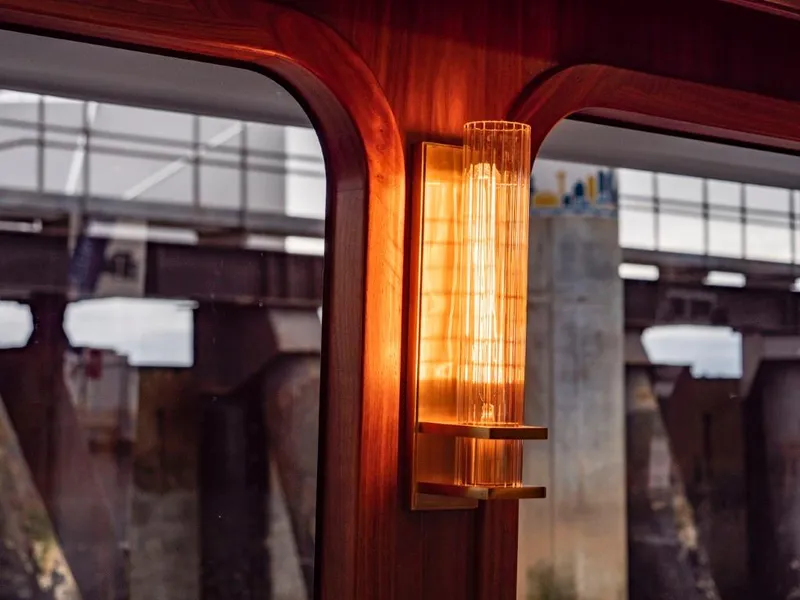 Slide: The Image of Wall light fixture inside Northern Marine 57 Expedition yacht, 2025 model. - 33