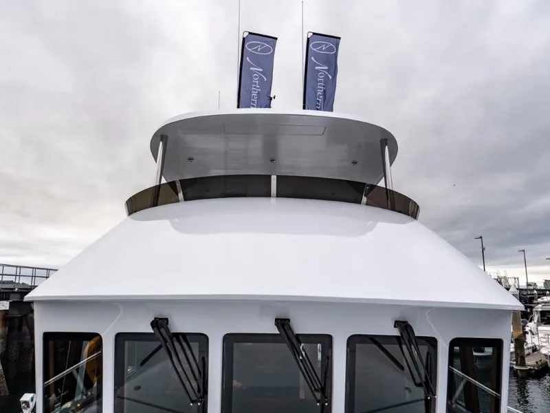 Slide: The Image of 2025 Northern Marine 57 Expedition yacht front view at dock. - 38