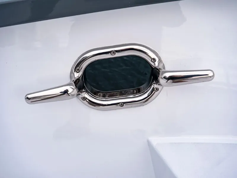 Slide: The Image of Close-up of a 2025 Northern Marine 57 Expedition boat cleat. - 48