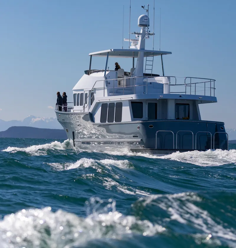 Slide: The Image of 2025 Northern Marine 57 Expedition yacht cruising on open water. - 6