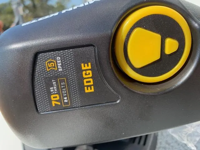 Slide: The Image of Close-up of 2021 G3 Sportsman 1710 PFX boat's 70 lbs thrust motor control. - 14