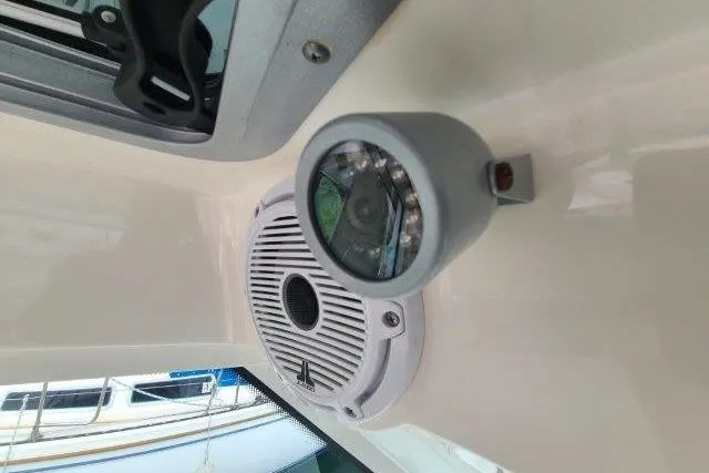 Slide: The Image of 2019 Boston Whaler 315 Conquest boat speaker and light detail. - 39