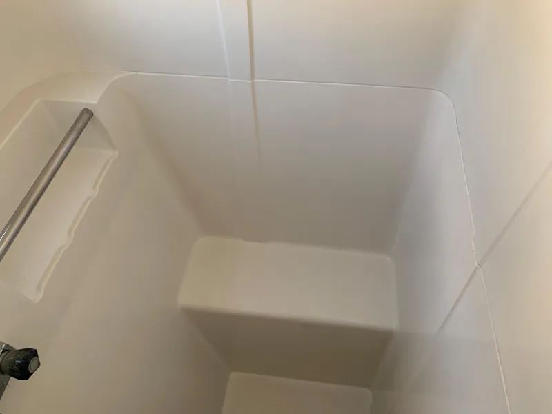 Slide: The Image of Interior of 1992 Silverton 34 Aft Cabin Motor Yacht shower area. - 45