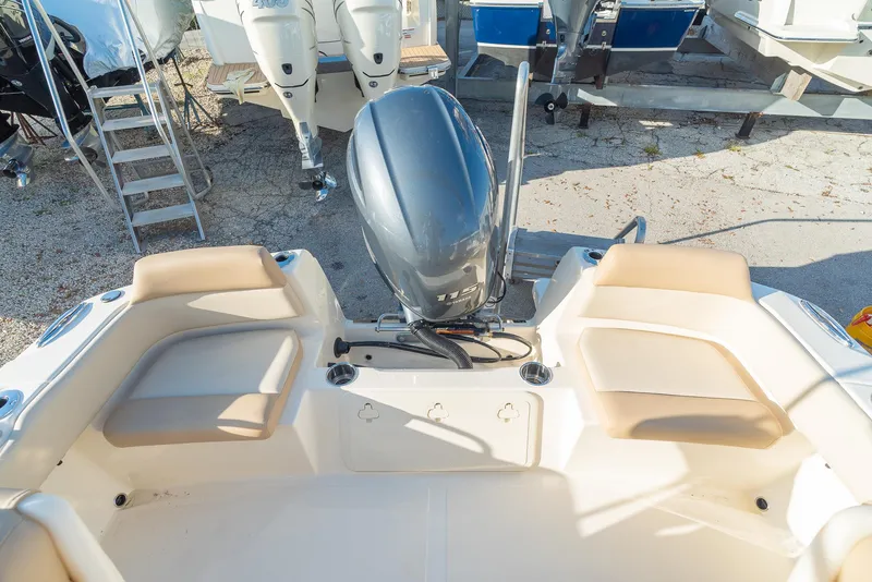 Slide: The Image of 2026 Scout 195 Sport Dorado boat with outboard motor. - 6