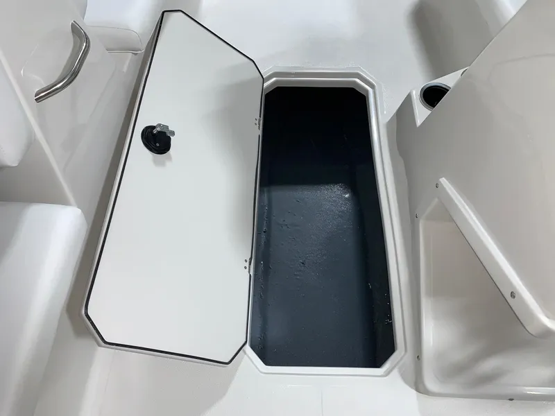 Slide: The Image of 2024 Starcraft SVX 171 boat storage compartment with open hatch. - 3