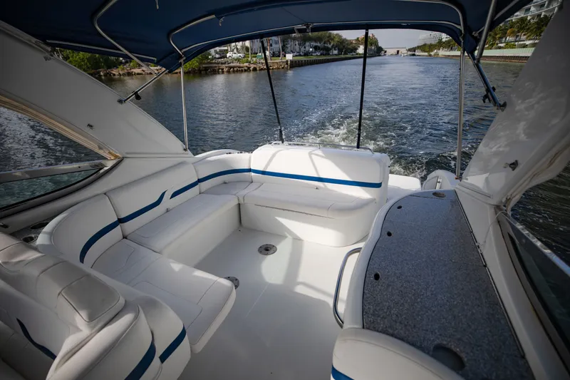 Slide: The Image of Interior view of 2007 Formula 370 Super Sport boat cruising on a river. - 39