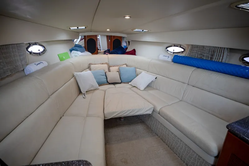 Slide: The Image of Luxurious interior of 2007 Formula 370 Super Sport yacht with plush seating and cushions. - 45
