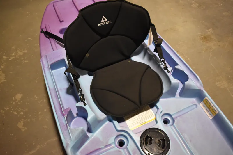 Slide: The Image of 2021 Ascend 9R Sport Sit-On kayak seat, featuring ergonomic design and adjustable straps. - 7