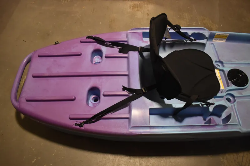 Slide: The Image of 2021 Ascend 9R Sport Sit-On kayak with adjustable seat, purple and blue design. - 8