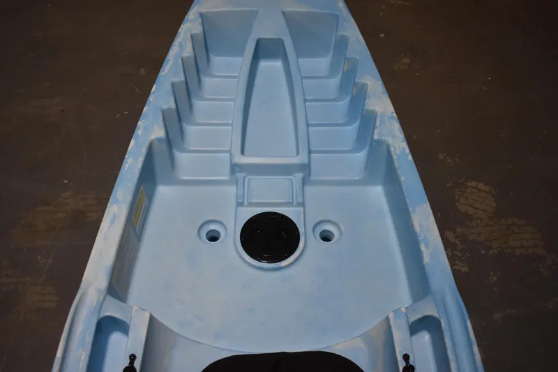 Slide: The Image of Top view of a 2021 Ascend 12R Sport Sit-On kayak in light blue. - 8