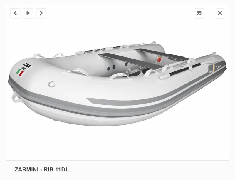 The Image of 2022 ZAR Mini 11 HDL inflatable boat, white with gray accents. - 0