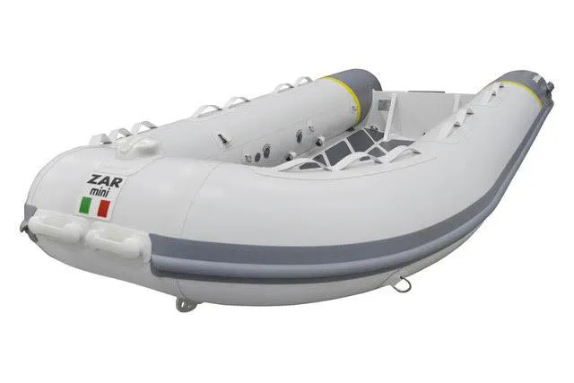 The Image of 2022 ZAR Mini 13 HDL inflatable boat, white with gray accents. - 0