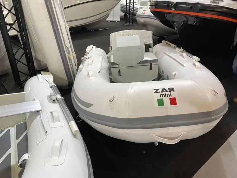 Slide: The Image of 2022 ZAR Mini 13 HDL inflatable boat on display. - 2